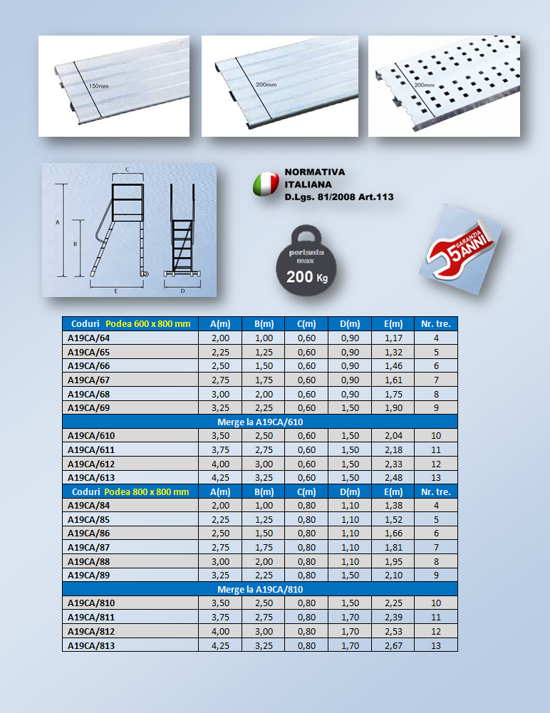 scara din aluminiu model CARGO